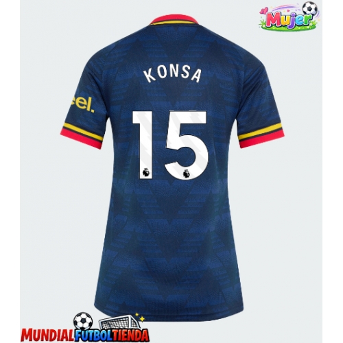 Camiseta Arsenal Ezri Konsa #15 Segunda Equipación Replica 2026-27 para mujer mangas cortas